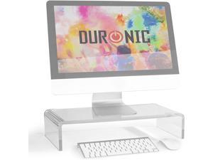 Duronic Monitor Stand DM053 | Screen Riser for Desktop | Clear Acrylic | Desk Support for a Laptop, TV Screen or PC Computer Monitor Screen | 30kg Capacity | 50cm x 20cm | For Home or Office