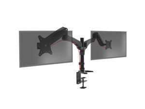 Duronic DM552 Spring Double Twin LCD LED Sprung Desk Mount Arm Monitor Stand Bracket with Tilt and Swivel (Tilt -90°/+85°Swivel 180°|Rotate 360°)