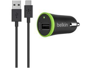 BELKIN COMPONENTS F7U002BT06-BLK USB-C TO USB-A CABLE WITH UNIVERSAL CAR CHARGER, 6 FEET.