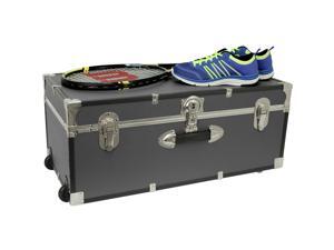 Gray Grey Footlocker Trunk with Wheels Storage Chest Travel Luggage College Dorm Gray Grey Footlocker Trunk with Wheels Storage Chest Travel Luggage College Dorm