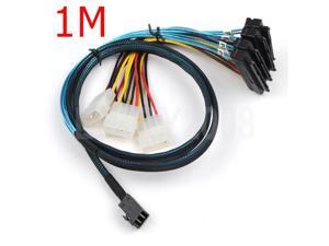 New 12Gbps Mini Sas Sff-8643 To 4Xsas Sff-8482 Cable With Ide Rhs36-4819 1M