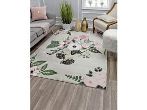 Rugs America Area Rug, 50"X70", Rose Garden Gray Rugs America Area Rug, 50"X70", Rose Garden Gray