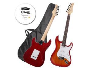 Rose wood Fingerboard Electric Guitar Sunset Red +Gigbag +Cord+Strap+Accessor Rose wood Fingerboard Electric Guitar Sunset Red +Gigbag +Cord+Strap+Accessor