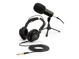 Zoom ZDM-1 Podcast Mic Pack Microphone, Mic Stand, Headphones & Cable Bundle