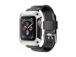 ALL IN ONE SOFT SILICONE CASE WRISTBAND BRACELET 44MM IWATCH SERIES 5/4 SILVER ALL IN ONE SOFT SILICONE CASE WRISTBAND BRACELET 44MM IWATCH SERIES 5/4 SILVER