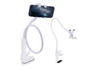 JJMG New Cell Phone Clip Holder for Desk, Bed Headboard, Wall Cabinet, Flexible 360° Rotation, Universal Device Stand, Lazy Pod, Gooseneck Long Arm Bracket Stabilize Phone, White JJMG New Cell Phone Clip Holder for Desk, Bed Headboard, Wall Cabinet, Flexible 360° Rotation, Universal Device Stand, Lazy Pod, Gooseneck Long Arm Bracket Stabilize Phone, White