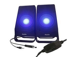 Mailin Computer Speakers, 2.0 Stereo Laptop Speakers, LED Lights USB Speakers 6W RMS Total Power Electronic Computer Speakers, Desktop Speakers Also Compatible for PC, Tablet Mailin Computer Speakers, 2.0 Stereo Laptop Speakers, LED Lights USB Speakers 6W RMS Total Power Electronic Computer Speakers, Desktop Speakers Also Compatible for PC, Tablet