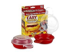 LI&HI Easy Eggwich Microwave Egg Cooker, Red and clear LI&HI Easy Eggwich Microwave Egg Cooker, Red and clear