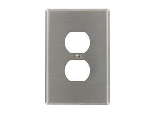 Leviton 84103-40 1-Gang Duplex Device Receptacle Wallplate, Oversized, Device Mount, Stainless Steel Leviton 84103-40 1-Gang Duplex Device Receptacle Wallplate, Oversized, Device Mount, Stainless Steel