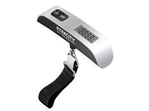 Etekcity Digital Hanging Luggage Scale, Portable Handheld Baggage Scale for Travel, Suitcase Scale with Rubber Paint, Temperature Sensor, 110 Pounds, Battery Included