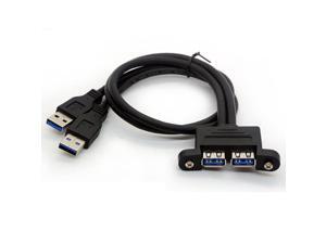 BSHTU 2 Port USB 3.0 Cable Type A Extension Code Male to Female Adapter Motherboard Lead with Screw Panel Mount Holes 50cm BSHTU 2 Port USB 3.0 Cable Type A Extension Code Male to Female Adapter Motherboard Lead with Screw Panel Mount Holes 50cm
