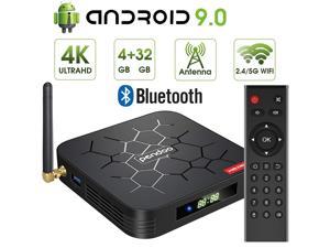 pendoo Android 9.0 TV Box, X6 PRO Android TV Box 4GB RAM 32GB ROM, Dual-WiFi 2.4GHz/5GHz Bluetooth Quad Core 64 Bits 3D/4K Full HD/H.265/USB3.0 Android Box