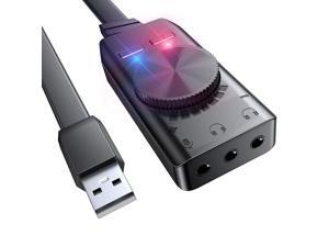 USB Sound Card Adapter BENGOO External Audio Adapter Stereo Sound Card Converter 3.5mm AUX Microphone Jack for Gaming Headset Earphone PS4 Laptop Desktop Windows Mac OS Linux, Plug Play USB Sound Card Adapter BENGOO External Audio Adapter Stereo Sound Card Converter 3.5mm AUX Microphone Jack for Gaming Headset Earphone PS4 Laptop Desktop Windows Mac OS Linux, Plug Play