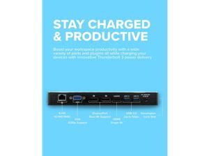 VisionTek VT5000 Dual 4K Thunderbolt 3 Monitor Laptop Docking Station, 87W Power Delivery, Plug and Play, HDMI, DisplayPort, USB 3.0 Ports, RJ45 Gigabit Ethernet, VGA (901227) VisionTek VT5000 Dual 4K Thunderbolt 3 Monitor Laptop Docking Station, 87W Power Delivery, Plug and Play, HDMI, DisplayPort, USB 3.0 Ports, RJ45 Gigabit Ethernet, VGA (901227)