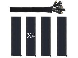 Cable Management Sleeve 4Pack by Ailun Premium Quality Neoprene 20 Inch Flexible Cable Sleeve Wrap Cover Organizer with Zipper for for PC TV Office and Home Black Cable Management Sleeve 4Pack by Ailun Premium Quality Neoprene 20 Inch Flexible Cable Sleeve Wrap Cover Organizer with Zipper for for PC TV Office and Home Black