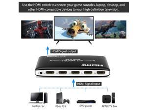 Zettaguard 4K x 2K 4 Port 4 x 1 HDMI Switch with PIP Picture in Pictureand IR Wireless Remote Control HDMI Switcher Hub Port Switches for PS4 Xbox Apple TV Fire Stick BluRay Player ZW410