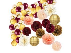 Burgundy Gold Party Decorations for Women Peach Gold Ballons Arch Ballons Garland for Womens 18th/20th/30th/40th/50th/60th Birthday Party Decorations Burgundy/Graduation Bridal Shower Decorations