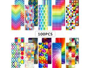 100 Pieces Laminated Book Markers Optical Bookmarks Reading Bookmarks Creative Colored Bookmarks for Teacher Student Kids Classroom School Office Stationery Supply