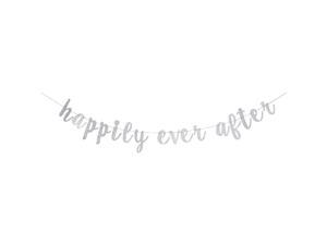 Silver Happily Ever After Banner,Wedding Sign,Engagement, Bridal Shower, Wedding, Bachelorette Party Decoration Silver Happily Ever After Banner,Wedding Sign,Engagement, Bridal Shower, Wedding, Bachelorette Party Decoration
