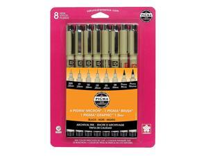 Sakura Pigma 30067 Micron Blister Card Ink Pen Set, Black, 8/Set Sakura Pigma 30067 Micron Blister Card Ink Pen Set, Black, 8/Set