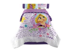 Disney Tangled Kids Bedding Soft Microfiber Reversible Comforter, Twin/64" x 86", White/Purple Disney Tangled Kids Bedding Soft Microfiber Reversible Comforter, Twin/64" x 86", White/Purple