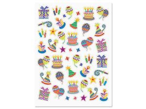CURRENT Colorful Celebration Birthday Party Stickers - Set of 92 on 2 Sticker Sheets, Happy Birthday Stickers, Birthday Party Stickers