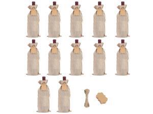 SUBANG 12 Pieces Jute Wine Bags Reusable Wine Bags with Ropes and Tags, 14 x 6 Inches SUBANG 12 Pieces Jute Wine Bags Reusable Wine Bags with Ropes and Tags, 14 x 6 Inches