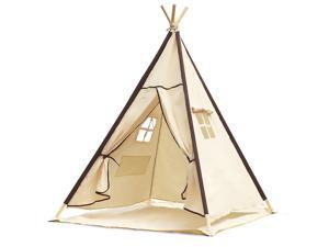 Lavievert Indian Canvas Teepee Children Playhouse Kids Play Tent for Indoor or Outdoor Play – Come with A Water Resistant Bottom Mat Lavievert Indian Canvas Teepee Children Playhouse Kids Play Tent for Indoor or Outdoor Play – Come with A Water Resistant Bottom Mat