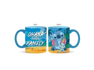 Disney Lilo and Stitch Ohana Means Family Ceramic Mug, 14-Ounce, Blue Disney Lilo and Stitch Ohana Means Family Ceramic Mug, 14-Ounce, Blue