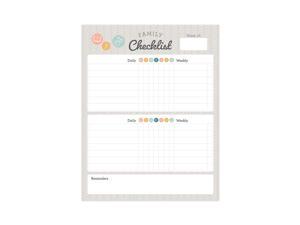 Neutral Toned Magnetic Household Chore Chart / 14" x 18" Multiple Children Fill in Task List/Child Behavior Reward Chart