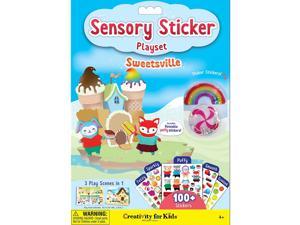 Creativity for Kids Sensory Sticker Playset - Sweetsville - 100+ Sensory Stickers and Play Scenes - Gifts for Boys and Girls Ages 4+, Multi