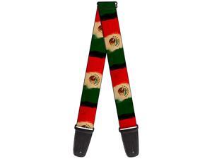 Buckle-Down Guitar Strap Mexico Flag Distressed Painting 2 Inches Wide (GS-W33931) Buckle-Down Guitar Strap Mexico Flag Distressed Painting 2 Inches Wide (GS-W33931)