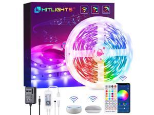 Smart LED Strip Lights, HitLights 32.8ft RGB Rope Light Kit Works with Alexa Google Home, Wireless Remote and WiFi APP Control, 5050 Color Changing LED Light Strips for TV Bedroom Kitchen Tiktok Party