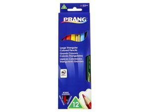 Prang Large Triangular Colored Pencils, 5.5 Millimeter Cores, Includes Sharpener, Assorted Colors, 12 Count (25120) Prang Large Triangular Colored Pencils, 5.5 Millimeter Cores, Includes Sharpener, Assorted Colors, 12 Count (25120)