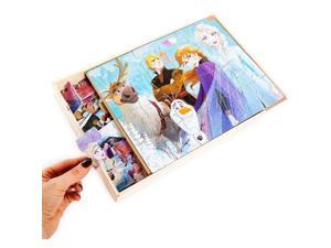 Disney Frozen 2 5 Wood Jigsaw Puzzles in Wood Storage Box Disney Frozen 2 5 Wood Jigsaw Puzzles in Wood Storage Box