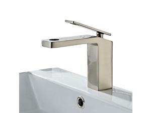 Bathroom Sink Faucet Commercial Single Handle Hole Basin Lavatory Vanity Mixer Tap Brushed Nickel