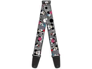 Guitar Strap Mickey Minnie Peek A Boo Expressions Swirl Black White 2 Inches Wide Guitar Strap Mickey Minnie Peek A Boo Expressions Swirl Black White 2 Inches Wide