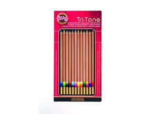 Koh-I-Noor Polycolor Drawing Pencil Set 1 Each 12 Assorted Colored Pencils in Tin and Blister Carded FA3816.12BC 