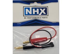 NHX Micro Deans Charger Cable w/ 4.0mm Banana Connector Adapter 18 AWG 6" Wire 