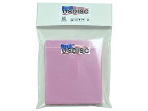 USDISC Plastic Sleeves, Double-Sided 2 Disc, Pink, Pack of 100 USDISC Plastic Sleeves, Double-Sided 2 Disc, Pink, Pack of 100