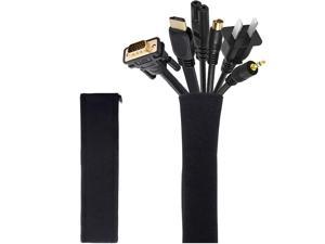 AGPTEK Cable Management Sleeve Cover Home Theater and Office Black 10ft- 4/5 inch Cord Management System for Desk PC TV Computer Projector Wires Protection and Organization 