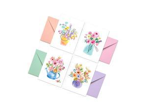 48 Floral Blank Note Cards with Envelopes 4 Assorted Cards for All Occasions Blank Notecards and Envelopes Stationary Set for Personalized Greeting Cards-4x5.5 Blank Cards with Envelopes 