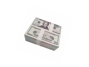Movie Prop Money Full Print 2 Side,Play Money 100 Pcs 20 Dollar Bills Stack For Movies,Kids And Party