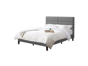New Corliving Brh-204-Q Bellevue Wide Panel Upholstered Bed, Queen