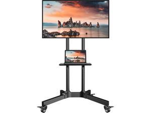 Details about    Mobile TV Cart Floor Stand BONTEC with TrayVESA Bracket Mount for 23"-55" 