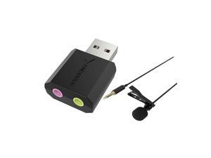 Sabrent Usb External Stereo Sound Adapter For Windows And Mac.+ Lavalier/Lapel Clip-On Omnidirectional Condenser Microphone
