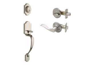 Copper Creek HZ2610XCK-BC Soft Contemporary Front Door Handle Set with Colonial 