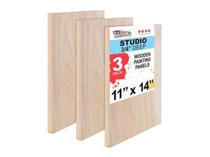 U.S Acrylic Studio 3/4 Deep Cradle Watercolor Oil Encaustic Painting Mixed-Media Craft - Artist Wooden Wall Canvases Art Supply 16 x 16 Birch Wood Paint Pouring Panel Boards Pack of 2 