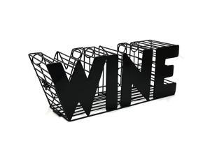 Decorative Metal Wire Cork Storage Holder Cage,"Wine", Black