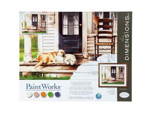 Dimensions 73-91742 Lazy Dog Days Paint by Numbers Kit, 20'' x 16'